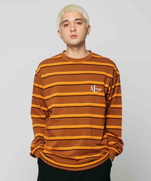 XLARGE | EMBROIDERED STRIPED L/S TEE(Tシャツ/カットソー)