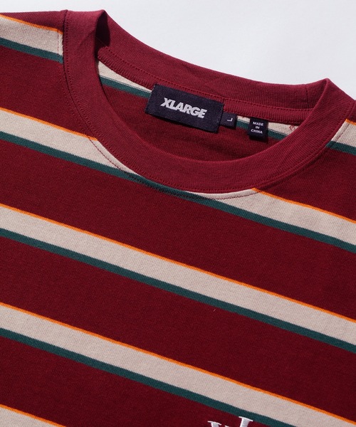 XLARGE（エクストララージ）の「EMBROIDERED STRIPED L/S TEE（Tシャツ/カットソー・メンズ・バーガンディー/ブラウン/パープル/ネイビー・L/XL/M/S）」の8枚目の写真