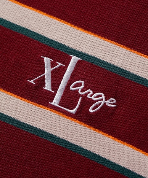 XLARGE（エクストララージ）の「EMBROIDERED STRIPED L/S TEE（Tシャツ/カットソー・メンズ・バーガンディー/ブラウン/パープル/ネイビー・L/XL/M/S）」の7枚目の写真