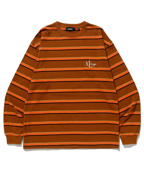 XLARGE（エクストララージ）の「EMBROIDERED STRIPED L/S TEE（Tシャツ/カットソー・メンズ・バーガンディー/ブラウン/パープル/ネイビー・L/XL/M/S）」の15枚目の写真