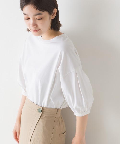 撥水加工タックボリューム半袖Tシャツ