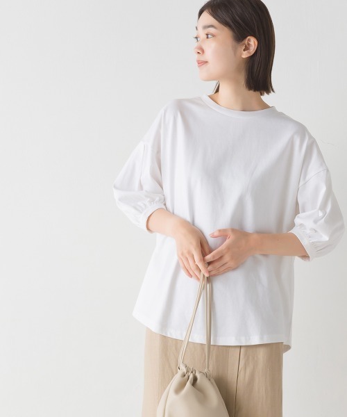 撥水加工タックボリューム半袖Tシャツ