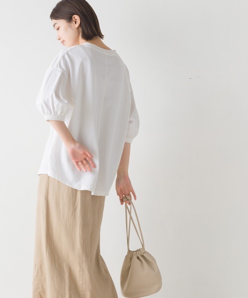 撥水加工タックボリューム半袖Tシャツ