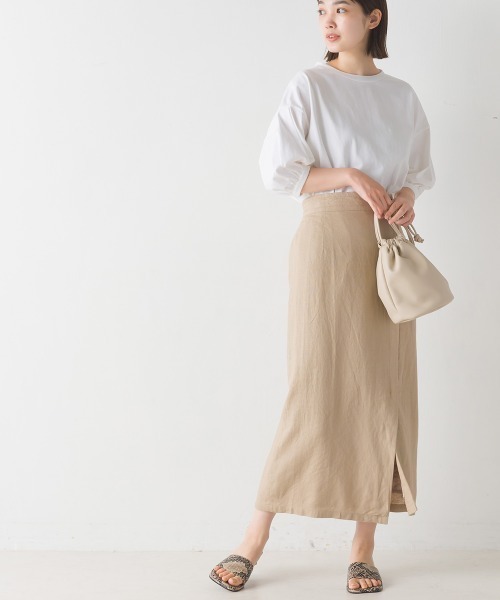 撥水加工タックボリューム半袖Tシャツ