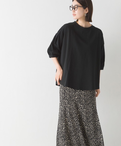 撥水加工タックボリューム半袖Tシャツ