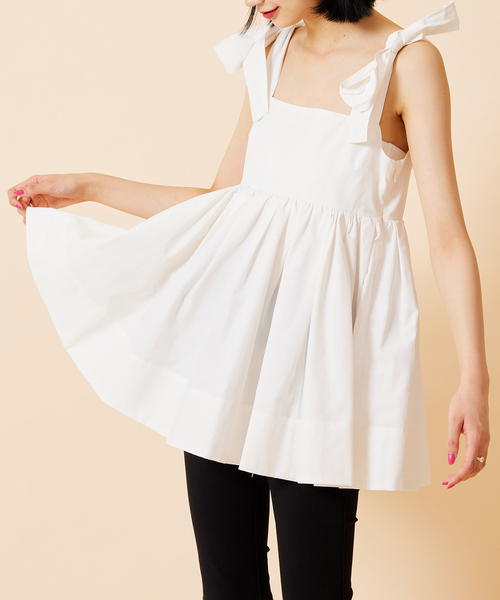 U by SPICK&SPAN(ユーバイスピックアンドスパン)の「ショルダーリボンキャミブラウス(シャツ/ブラウス・レディース・ブラック/ホワイト・FREE)」の21枚目の写真