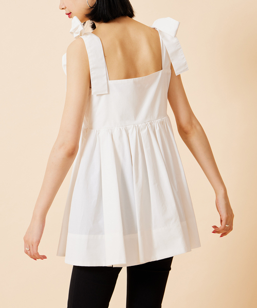 U by SPICK&SPAN(ユーバイスピックアンドスパン)の「ショルダーリボンキャミブラウス(シャツ/ブラウス・レディース・ブラック/ホワイト・FREE)」の20枚目の写真