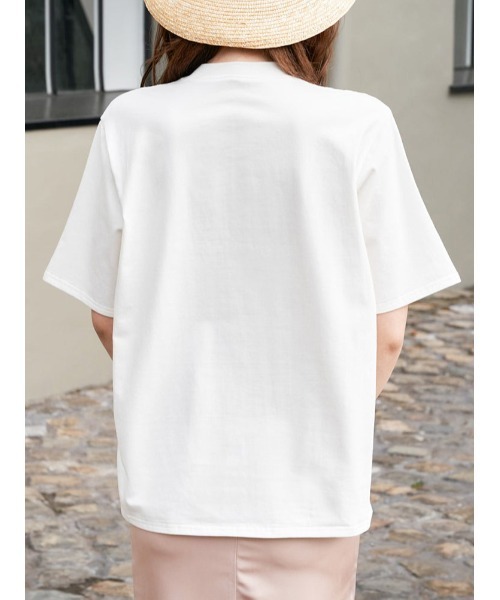 Darich(ダーリッチ)の「DRエンブロイダリーTシャツ(Tシャツ/カットソー・レディース・ホワイト/ブラック/クリーム/ピンク・FREE)」の13枚目の写真