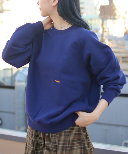GYMPHLEX（ジムフレックス）の「GYMPHLEX/ジムフレックス　スウィングスリーブクルーネックプルオーバー　SWING SLEEVE CREW NECK PULLOVER　GY-C0173 TCF（スウェット・レディース・ダークグリーン/アイボリー/トップグレー/ネイビー・S）」の4枚目の写真