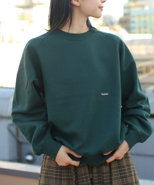 GYMPHLEX（ジムフレックス）の「GYMPHLEX/ジムフレックス　スウィングスリーブクルーネックプルオーバー　SWING SLEEVE CREW NECK PULLOVER　GY-C0173 TCF（スウェット・レディース・ダークグリーン/アイボリー/トップグレー/ネイビー・S）」の3枚目の写真