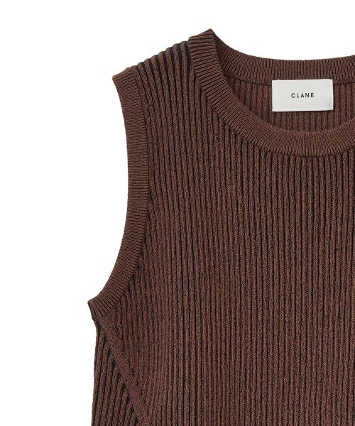 CLANE（クラネ）の「SLANT CUT NO SLEEVE KNIT TOPS（ニット/セーター