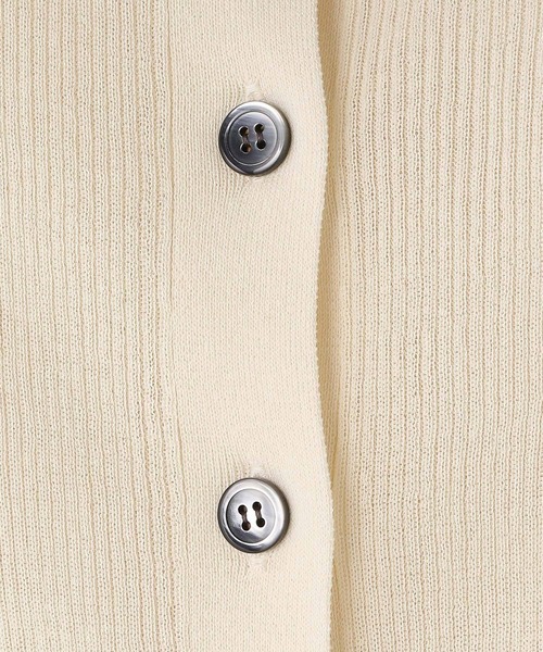 yuw（ユウ）の「リブエリツキカーディガン　294576（カーディガン/ボレロ・レディース・アイボリー/ブラック/ブラック×ホワイト/パープル・FREE）」の9枚目の写真