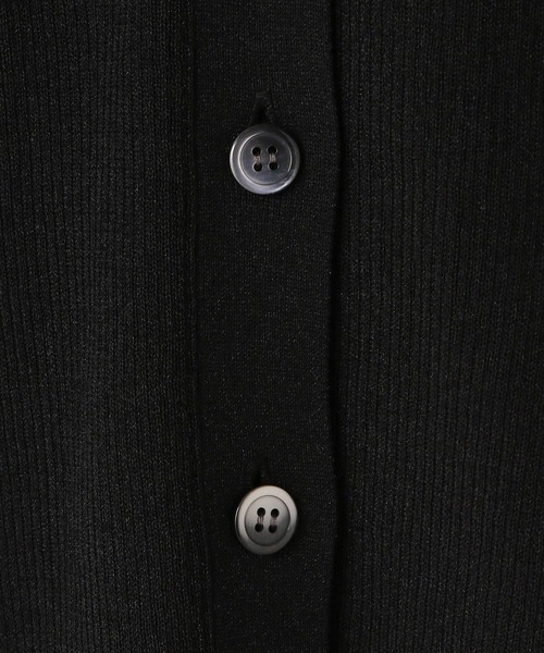 yuw（ユウ）の「リブエリツキカーディガン　294576（カーディガン/ボレロ・レディース・アイボリー/ブラック/ブラック×ホワイト/パープル・FREE）」の7枚目の写真