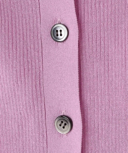 yuw（ユウ）の「リブエリツキカーディガン　294576（カーディガン/ボレロ・レディース・アイボリー/ブラック/ブラック×ホワイト/パープル・FREE）」の8枚目の写真