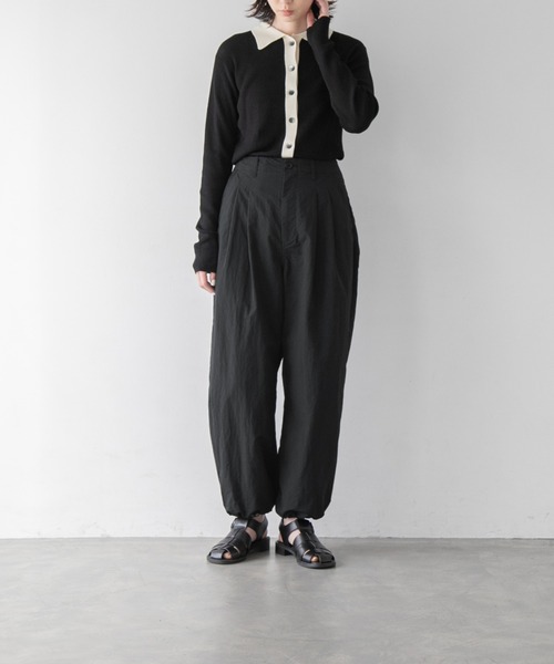 yuw（ユウ）の「リブエリツキカーディガン　294576（カーディガン/ボレロ・レディース・アイボリー/ブラック/ブラック×ホワイト/パープル・FREE）」の22枚目の写真