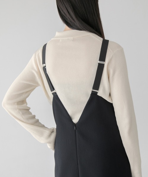 yuw（ユウ）の「リブエリツキカーディガン　294576（カーディガン/ボレロ・レディース・アイボリー/ブラック/ブラック×ホワイト/パープル・FREE）」の15枚目の写真