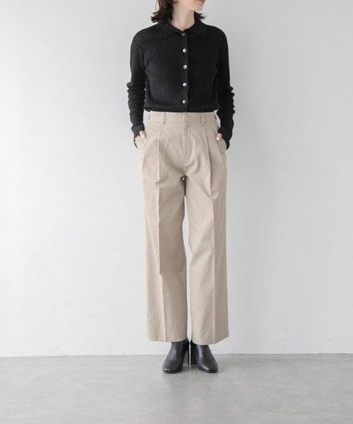 yuw（ユウ）の「リブエリツキカーディガン　294576（カーディガン/ボレロ・レディース・アイボリー/ブラック/ブラック×ホワイト/パープル・FREE）」の17枚目の写真