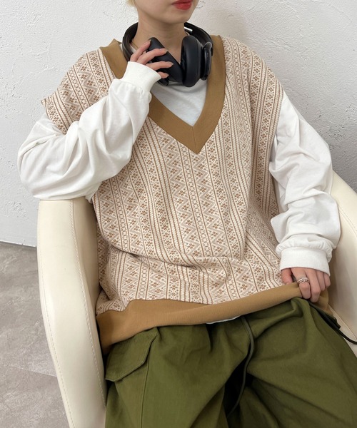 BEAUTY&YOUTH ネイティブジャガードベスト BEAUTY&YOUTH ネイティブジャガードベスト BEAUTY&YOUTH UNITED