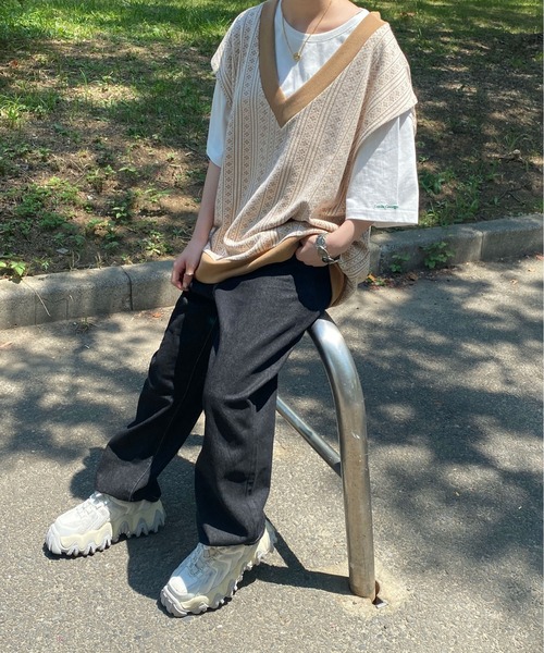 PairPair（ペアペア）の「ジャガードベスト(ユニセックス)（ベスト・レディース・ブラック/ベージュ/グレー・MEDIUM/LARGE）」の16枚目の写真