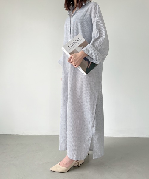 Curensology クレイジーパターンロングシャツワンピース Curensology クレイジーパターンロングシャツワンピース