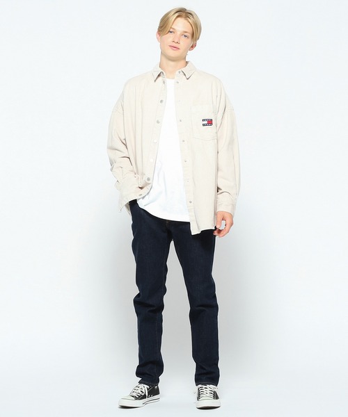 tommy jeans（トミー ジーンズ）の「コーデュロイオーバーシャツ（シャツ/ブラウス・レディース・ピンク/ベージュ・LARGE/X-SMALL/MEDIUM/SMALL/X-LARGE）」の12枚目の写真