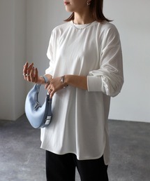 Riberry | ボリューム袖ラウンドヘムロンT(Tシャツ/カットソー)