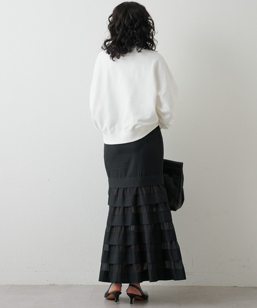 Whim Gazette オーガンジーマーメイドスカート3 38 ブラック Whim Gazette スカート オーガンジーマーメイドスカート3
