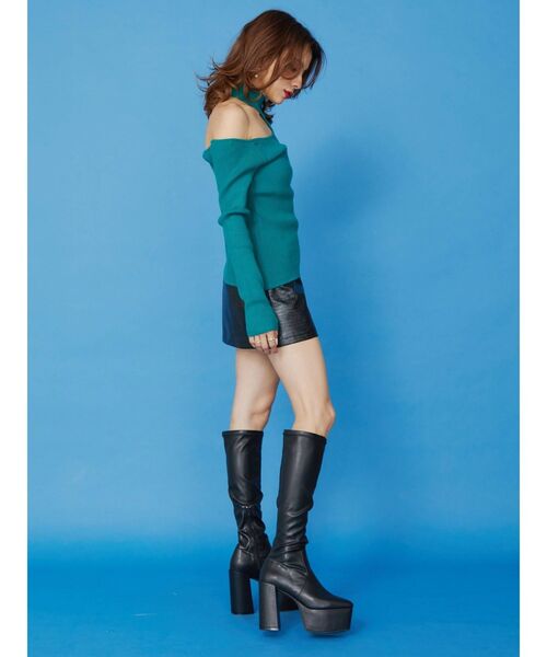 EVRIS（エヴリス）の「ストレッチミドルブーツ（ブーツ・レディース・ホワイト/ブラック・SMALL/MEDIUM/LARGE）」の6枚目の写真