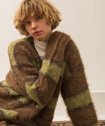 ALLUMER | シャギーアルパカボーダーVネックカーディガン(カーディガン/ボレロ)