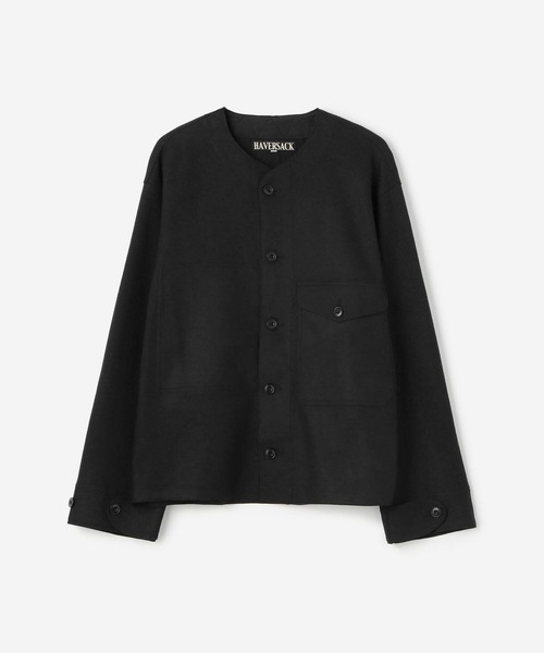 HAVERSACK（ハバーザック）の「HAVERSACK | ウールノーカラージャケット MEN（ノーカラージャケット・メンズ・ネイビー・LARGE/MEDIUM）」の8枚目の写真