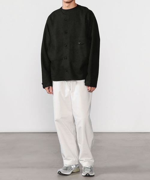 HAVERSACK（ハバーザック）の「HAVERSACK | ウールノーカラージャケット MEN（ノーカラージャケット・メンズ・ネイビー・LARGE/MEDIUM）」の4枚目の写真