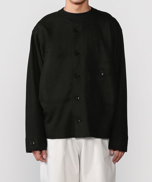 HAVERSACK（ハバーザック）の「HAVERSACK | ウールノーカラージャケット MEN（ノーカラージャケット・メンズ・ネイビー・LARGE/MEDIUM）」の5枚目の写真