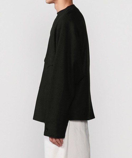 HAVERSACK（ハバーザック）の「HAVERSACK | ウールノーカラージャケット MEN（ノーカラージャケット・メンズ・ネイビー・LARGE/MEDIUM）」の6枚目の写真