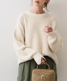 SLOBE IENA | 畦クルーネックプルオーバー(ニット/セーター)