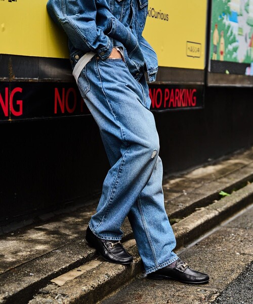 FREAK'S STORE（フリークスストア）の「FREAK'S STORE/フリークスストア LOOSE DENIM 5PKT 加工 PANT/DAMEGE/刺繍（デニムパンツ・メンズ・ネイビー/ブルー・SMALL/MEDIUM/LARGE）」の22枚目の写真