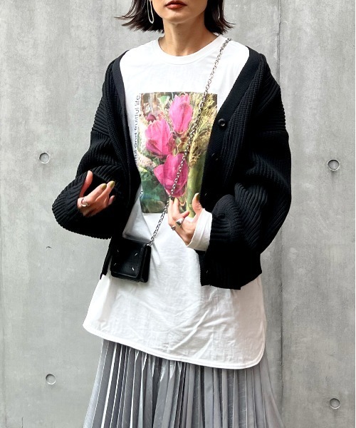y/m by Yukie(イムバイユキエ)の「flower photo ロンT(Tシャツ/カットソー・レディース・ホワイト・FREE)」の1枚目の写真
