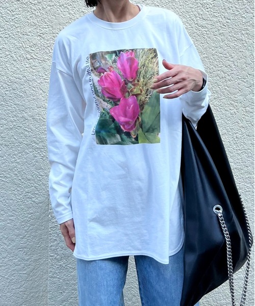 y/m by Yukie(イムバイユキエ)の「flower photo ロンT(Tシャツ/カットソー・レディース・ホワイト・FREE)」の12枚目の写真