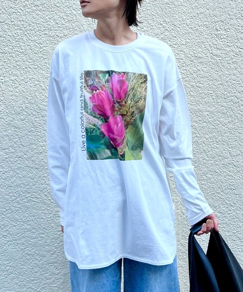 y/m by Yukie(イムバイユキエ)の「flower photo ロンT(Tシャツ/カットソー・レディース・ホワイト・FREE)」の9枚目の写真