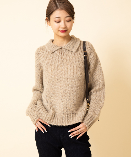 U by SPICK&SPAN(ユーバイスピックアンドスパン)の「【TRICOT JEAN MARC/トリコット ジーン マルク】 カラーニットプルオーバー(ニット/セーター・レディース・ライトグレー/ベージュ・FREE)」の13枚目の写真