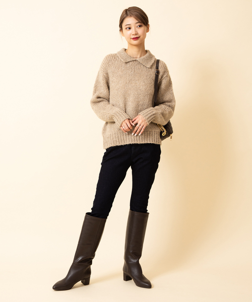 U by SPICK&SPAN(ユーバイスピックアンドスパン)の「【TRICOT JEAN MARC/トリコット ジーン マルク】 カラーニットプルオーバー(ニット/セーター・レディース・ライトグレー/ベージュ・FREE)」の16枚目の写真