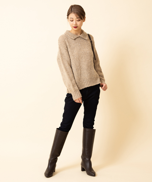 U by SPICK&SPAN(ユーバイスピックアンドスパン)の「【TRICOT JEAN MARC/トリコット ジーン マルク】 カラーニットプルオーバー(ニット/セーター・レディース・ライトグレー/ベージュ・FREE)」の17枚目の写真