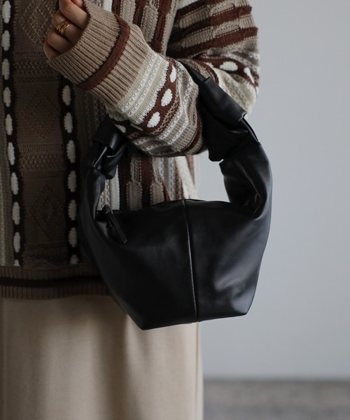 Bonjour Sagan（ボンジュールサガン）の「ダブルノットバッグ（ハンドバッグ・レディース・ブラック/ブラウン/ベージュ・FREE）」の2枚目の写真