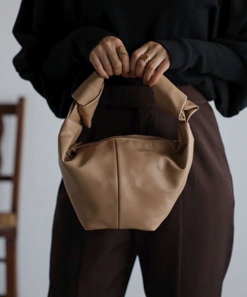 Bonjour Sagan（ボンジュールサガン）の「ダブルノットバッグ（ハンドバッグ・レディース・ブラック/ブラウン/ベージュ・FREE）」の9枚目の写真