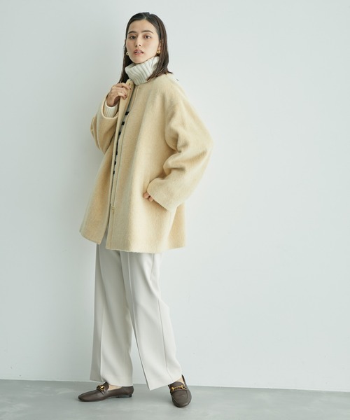ROPE'（ロペ）の「アルパカシャギージップハーフコート（その他