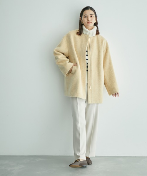 ROPE'（ロペ）の「アルパカシャギージップハーフコート（その他