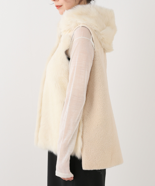 【KARL DONOCHUE 】カールドノヒュー ムートンジレ アイボリー KARL DONOCHUE 】カールドノヒュー ムートンジレ アイボリー