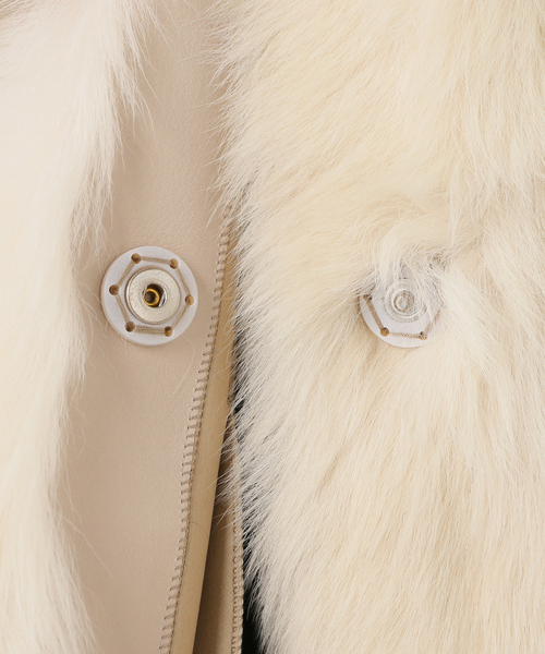 Noble（ノーブル）の「【KARL DONOGHUE】ムートンフードジレ（ブルゾン