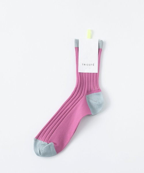Tricote(トリコテ)の「TRICOTE トリコテ / SEE-THROUGH RIBSOCKS / TR91SO045(ソックス/靴下・レディース・ライトグレー/ベージュ/イエロー・23cm~25cm)」の6枚目の写真