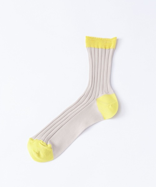 Tricote(トリコテ)の「TRICOTE トリコテ / SEE-THROUGH RIBSOCKS / TR91SO045(ソックス/靴下・レディース・ライトグレー/ベージュ/イエロー・23cm~25cm)」の10枚目の写真