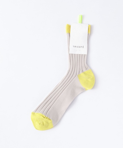 Tricote(トリコテ)の「TRICOTE トリコテ / SEE-THROUGH RIBSOCKS / TR91SO045(ソックス/靴下・レディース・ライトグレー/ベージュ/イエロー・23cm~25cm)」の11枚目の写真